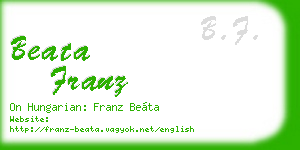 beata franz business card